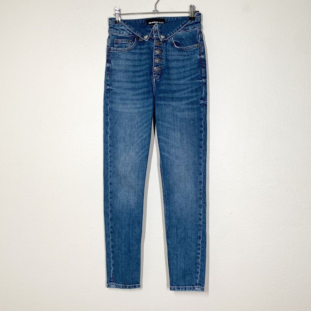The Kooples Jeans Lizy 25 Skinny Leg High Rise Blue High Foldover Waist